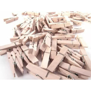 Pinces en bois naturel 35mm pour fleuristes, idéales pour accrocher accessoires et étiquettes sur compositions florales