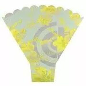Poche bouquet jaune brillant Fashion avec bordure dentelée pour emballage floral professionnel