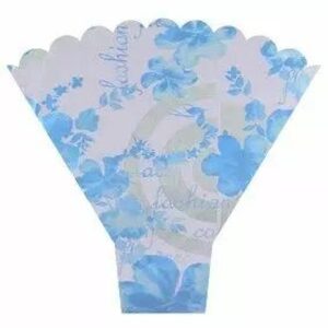Poche bouquets Fashion bleue brillante 50x54x15 cm avec bordure dentelée pour emballage floral professionnel