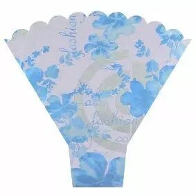 Poche bouquets Fashion bleue brillante 50x54x15 cm avec bordure dentelée pour emballage floral professionnel