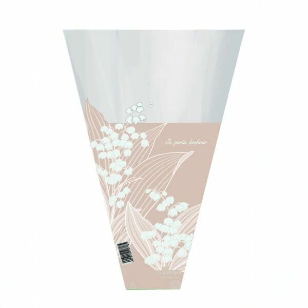 Poche d'emballage beige pour pot de muguet 45x27 cm pour fleuristes
