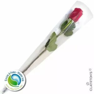 Poche à rose transparente 80 cm avec fond blanc pour fleuriste CLAYRTON'S 40 microns