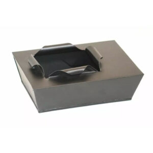 Pot rectangulaire cache-pot en zinc noir avec ouverture originale pour compositions florales et décoration fleuriste