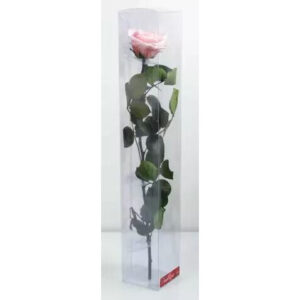 Rose stabilisée premium rose sur tige 26cm pour compositions florales et décoration fleuriste