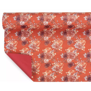 Rouleau de papier bulle Acris coloris rouille pour emballage floral professionnel, double face mat uni et imprimé