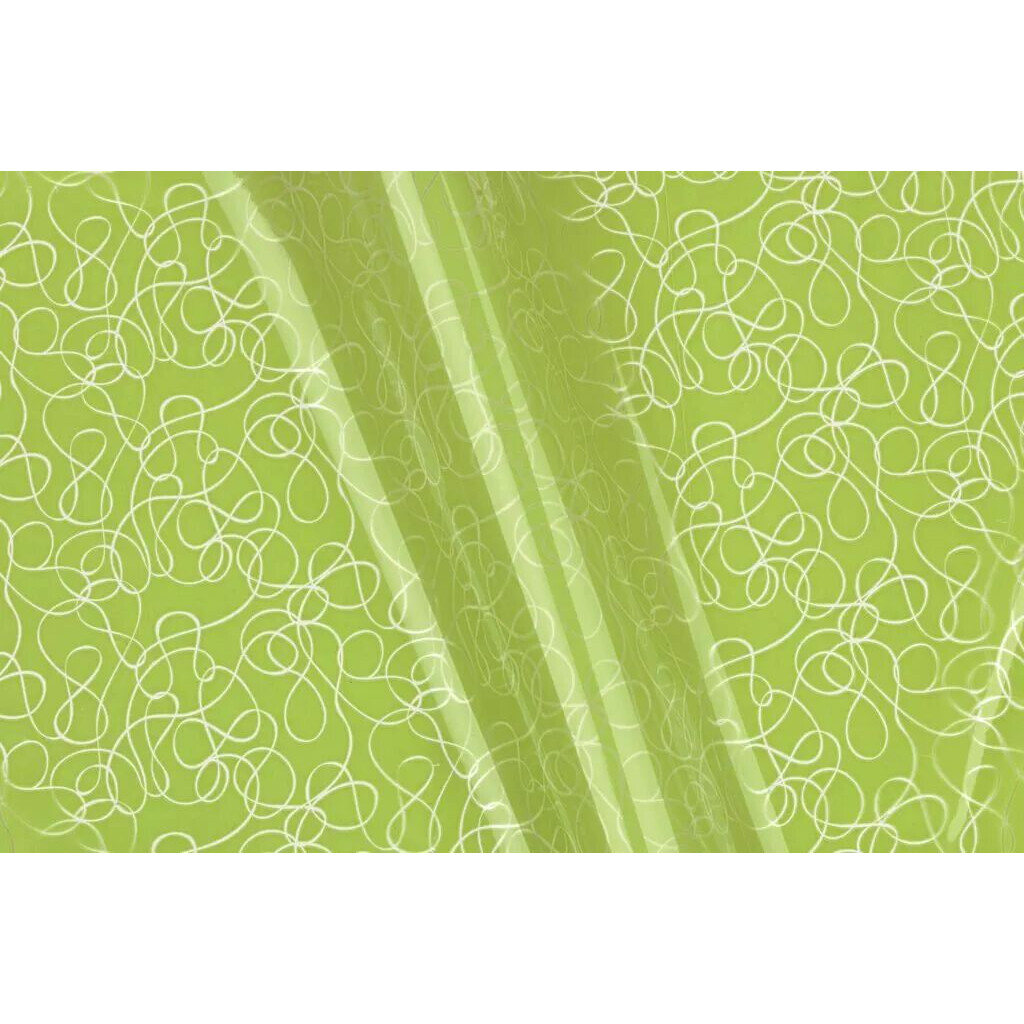 Rouleau film polypropylène vert anis motif boucles pour emballage floral professionnel