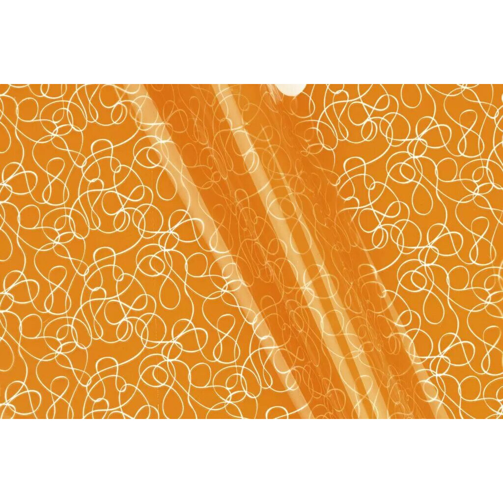 Rouleau d'emballage bulle orange motif boucles pour fleuriste 0,80x40m