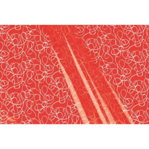 Rouleau d'emballage floral bulle rouge avec motif boucles pour bouquets de fleuriste
