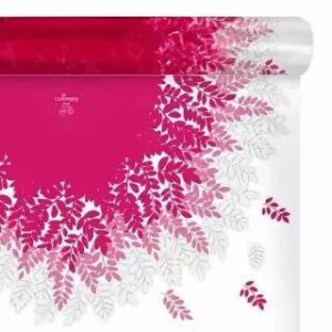 Rouleau de papier bulle fushia avec carrés prédécoupés pour emballage floral professionnel