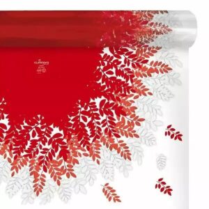 Rouleau de film bulle rouge motif Carré Mélodie pour emballage floral professionnel