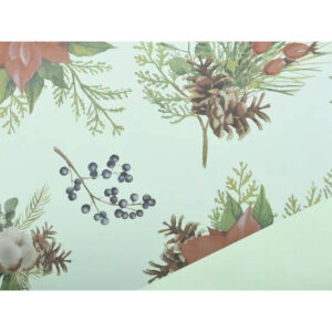 Rouleau bulle décoratif Cottonberry vert pour emballage floral professionnel avec imprimé
