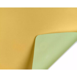 Rouleau bulle double face perle mat ocre et vert sauge pour emballage floral professionnel