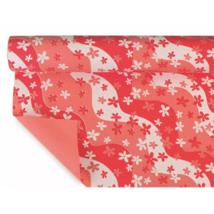 Rouleau film polypropylène Bulle Hippie coloris corail pour emballage fleuriste