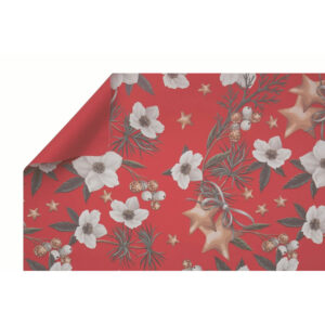 Rouleau de papier bulle rouge White Christmas pour emballage floral professionnel double face mat