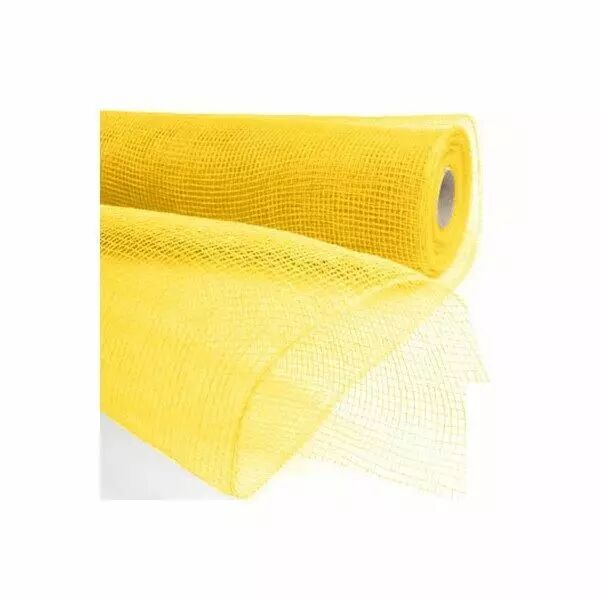 Rouleau de fibre décorative Zephir jaune étirable pour compositions florales et décoration florale professionnelle