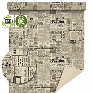 Rouleau de papier Grasspaper noir imprimé pour emballage floral écologique, 0,70x50m, adapté aux fleuristes