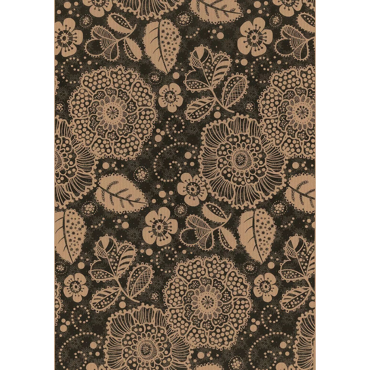 Rouleau papier kraft naturel imprimé Avana-Nero pour emballage floral professionnel