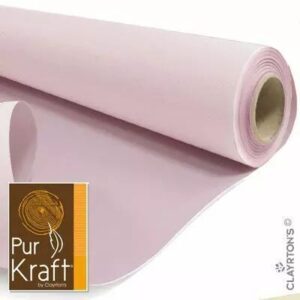 Rouleau de papier kraft bi-color rose mat et rose poudré pour emballage floral professionnel