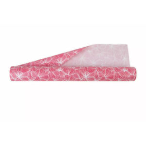 Rouleau de papier kraft blanc imprimé motif cyclamen pour emballage floral professionnel