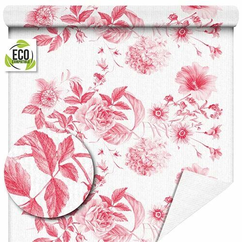 Rouleau de papier kraft blanc imprimé rouge Gloria pour emballage floral professionnel