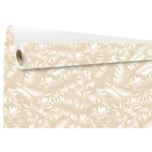 Rouleau de kraft blanc imprimé Kala beige pour emballage floral professionnel 0,79x40m