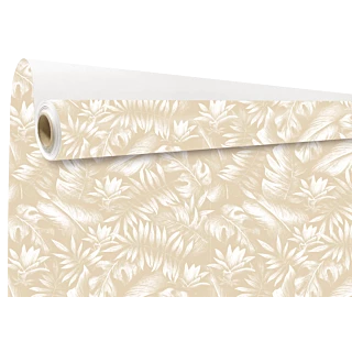 Rouleau de kraft blanc imprimé Kala beige pour emballage floral professionnel 0,79x40m