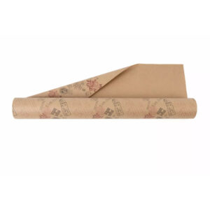 Rouleau de papier kraft brun imprimé pour emballage de bouquets de fleurs et compositions florales professionnelles