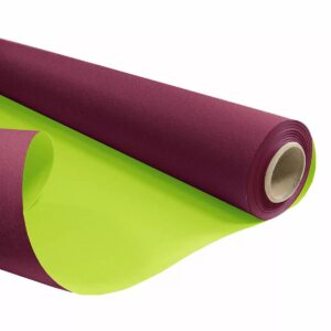Rouleau papier kraft bi-color aubergine et pomme pour emballage floral professionnel
