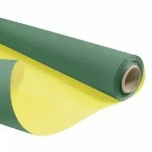 Rouleau de papier kraft duo bicolore vert et jaune pour emballage floral professionnel