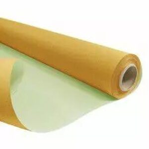 Rouleau de papier kraft métallisé bicolore ocre et vert pour emballage floral professionnel