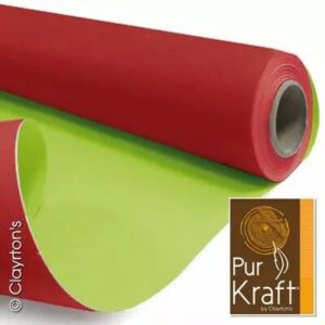 Rouleau de papier kraft bi-color rouge et pomme pour emballage floral professionnel