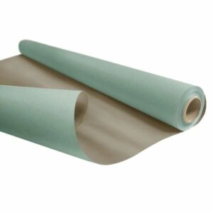Rouleau de papier kraft bi-color vert sauge et champagne pour emballage floral professionnel