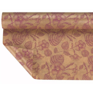 Rouleau de papier kraft imperméable imprimé fushia Damasco pour emballage floral professionnel