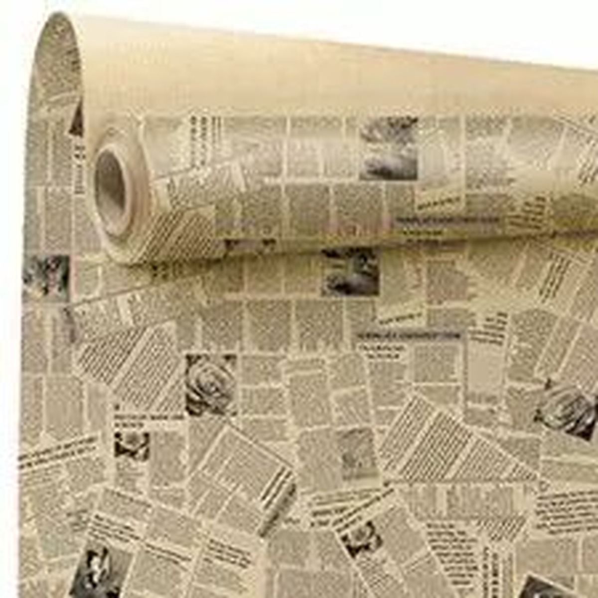 Rouleau de papier kraft naturel imprimé motif journal pour emballage floral professionnel
