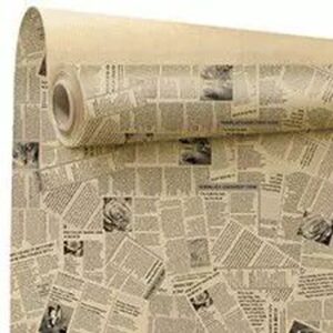 Rouleau de papier kraft naturel imprimé motif journal pour emballage floral professionnel
