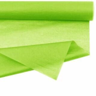 Rouleau de papier de soie vert pomme pour emballage floral professionnel, dimensions 0,75x50m