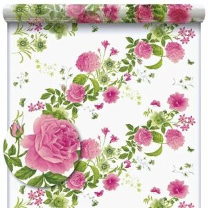 Rouleau de papier polypropylène rose 40 microns format couronne pour emballage de bouquets fleuriste