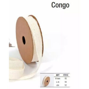 Ruban coton Congo ivoire 15mm de largeur pour décoration florale professionnelle et compositions de fleuriste