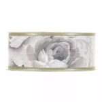 Ruban coton floral gris 40mm pour décoration bouquets et compositions fleuriste