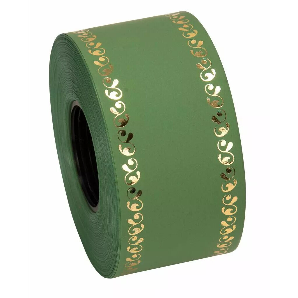 Ruban deuil vert olive 48mm pour inscription de messages de condoléances sur compositions florales funéraires