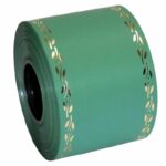 Ruban de deuil Eternity vert olive 75mm pour compositions funéraires fleuriste