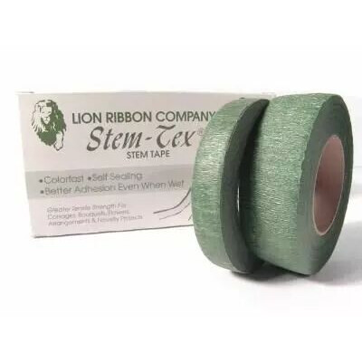 Ruban floral tape adhésif vert mousse 13 mm pour fleuriste fixation tiges et fils compositions florales