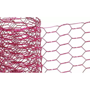 Ruban grillage fushia 5cm à mailles hexagonales pour compositions florales et décoration floristerie