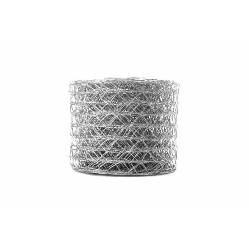Ruban grillage décoratif argent mailles hexagonales 5cm pour composition florale fleuriste, vue 2