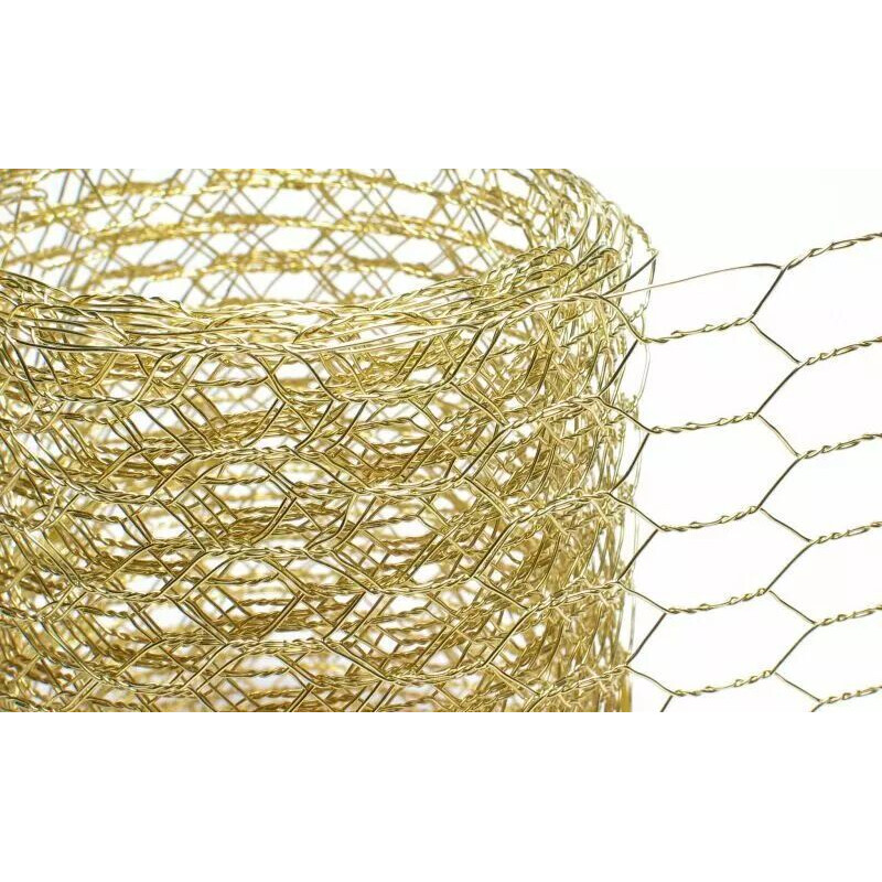 Bobine de ruban grillage décoratif doré 5cm pour compositions florales et art floral professionnel