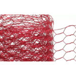 Ruban grillage rouge à mailles hexagonales 5cm largeur pour compositions florales et créations de fleuriste