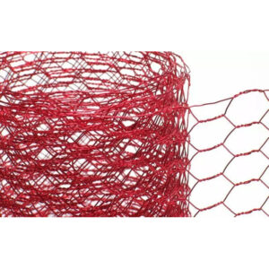 Ruban grillage rouge à mailles hexagonales 5cm largeur pour compositions florales et créations de fleuriste