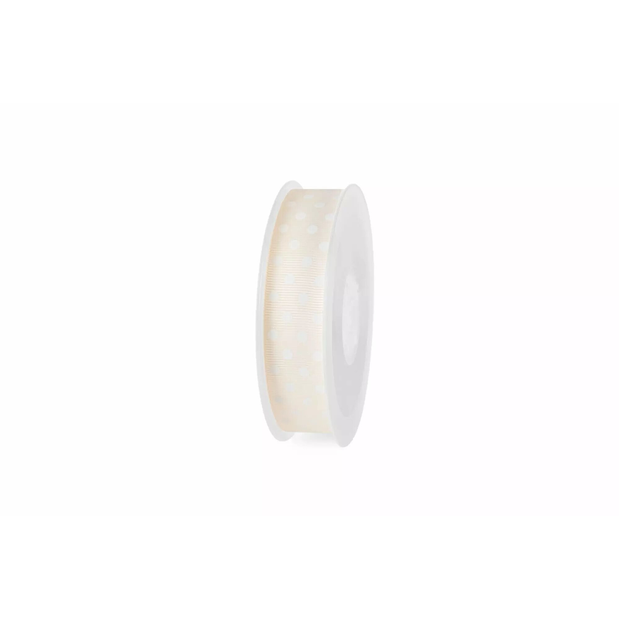 Ruban gros grain ivoire 10 mm avec motif à pois pour décoration florale et compositions de fleuriste