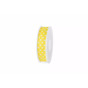 Ruban gros grain jaune à pois 10mm pour décoration florale et composition de bouquets pour fleuristes