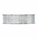 Ruban iridescent argenté 25mm pour décoration florale et compositions de Noël